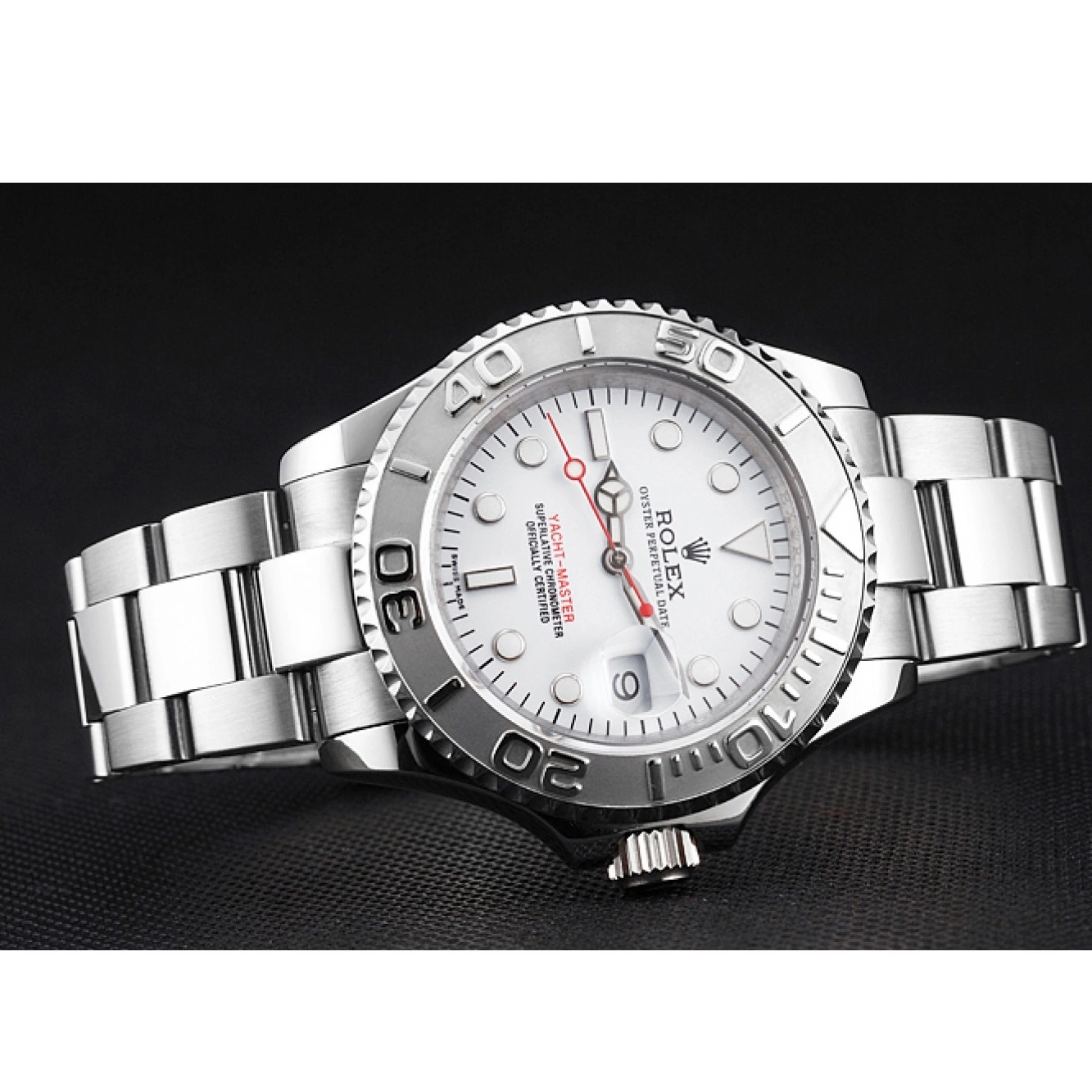 AAA replica watch Swiss Rolex Staniless Steel White Yacht-Master Bracelet Case Dial And 0718